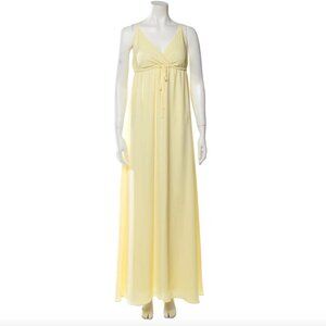 L'AGENCE SACHI CREPE MAXI DRESS IN YELLOW SIZE LARGE